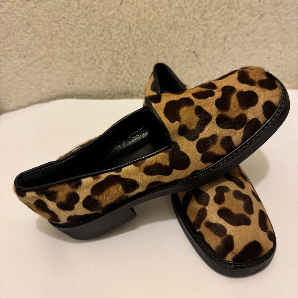 Yves Saint Laurent Leopard Print Flats in Tan and Black - Picture 7 of 9